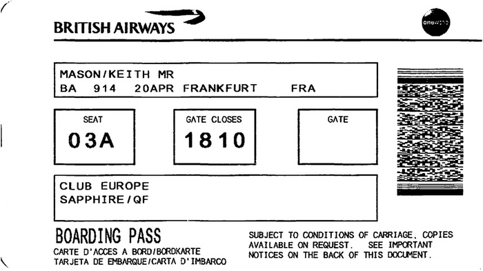 London–Frankfurt on BA914–British Airways Club Europe