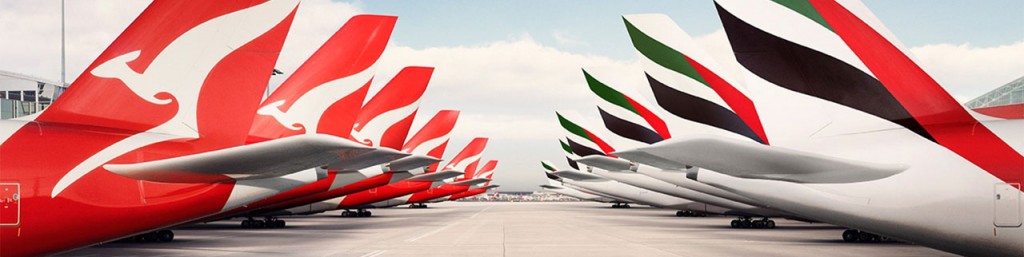 Qantas Emirates tails