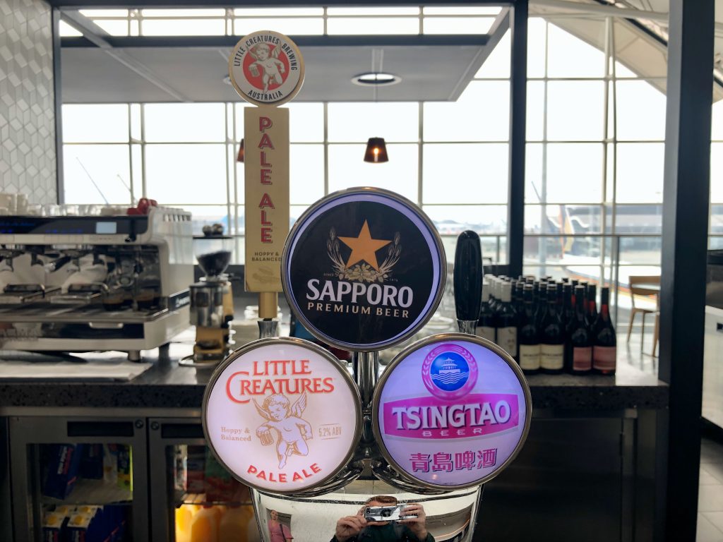 Qantas Hong Kong Lounge beer