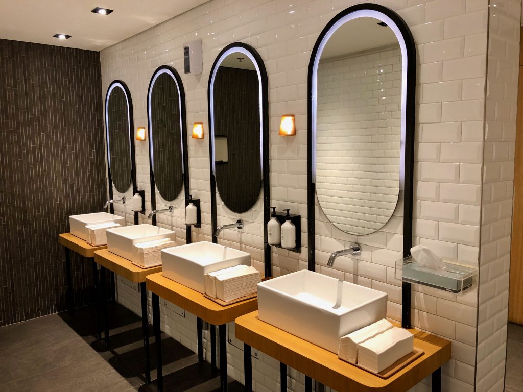 Qantas Hong Kong Lounge bathroom vanities