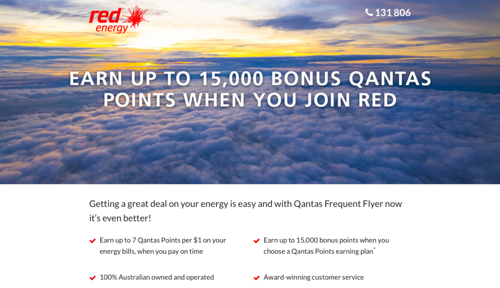 Earning Qantas Points with Red Energy
