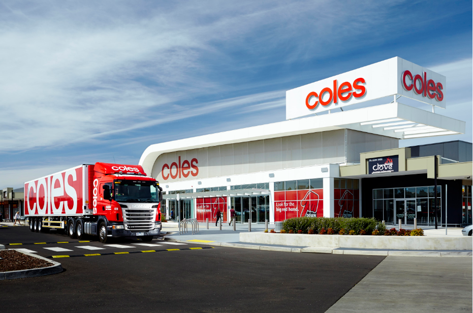 Coles truck and store