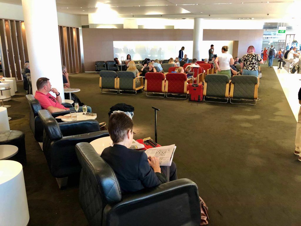 Qantas International Business Lounge Sydney seating