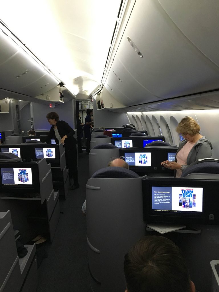 United 787 Business Class cabin
