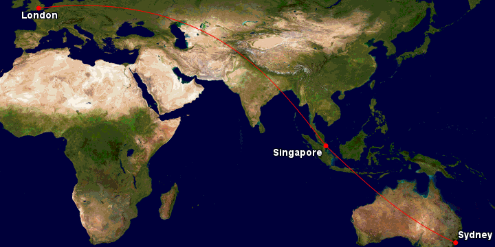 Example: fly Sydney to London return