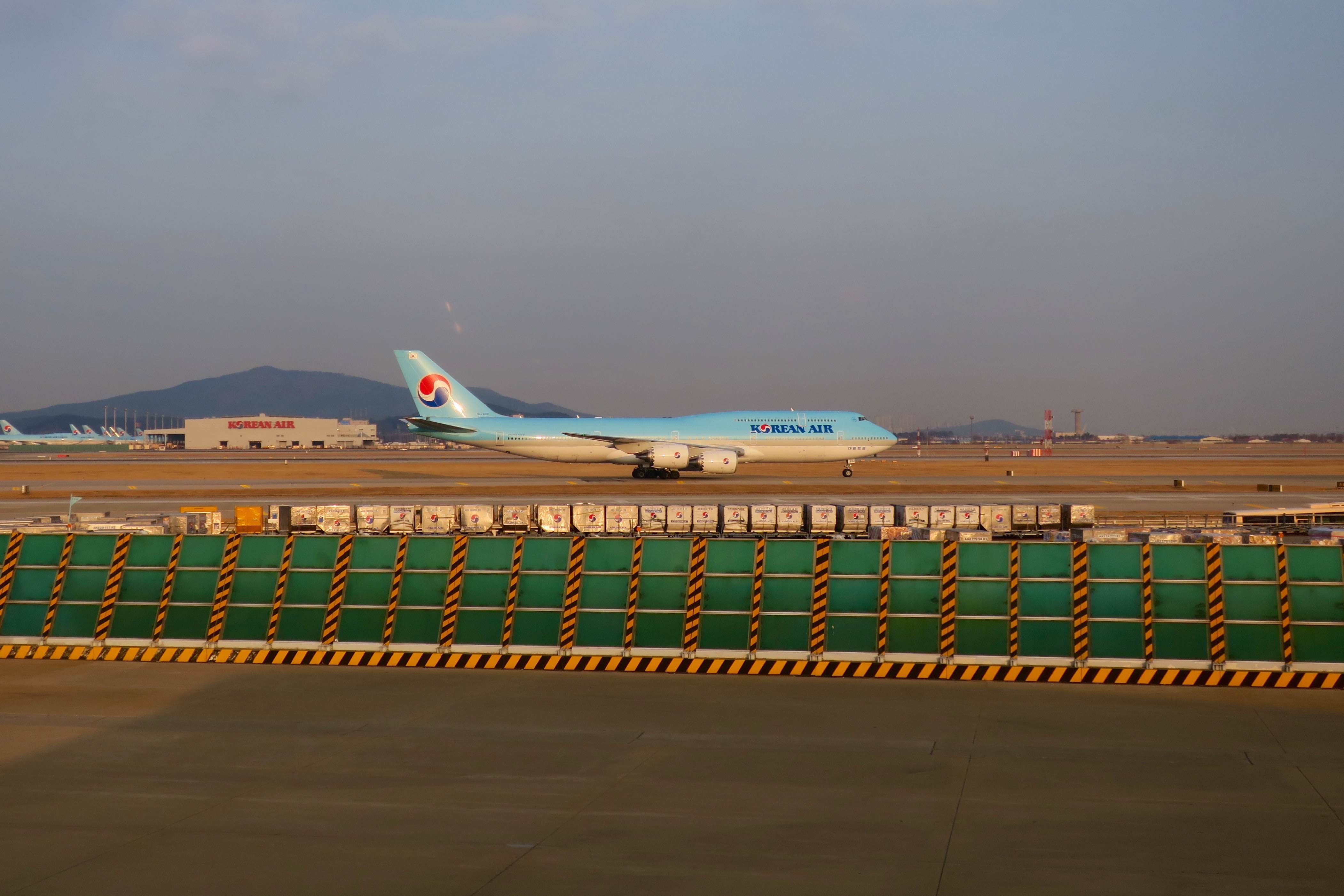 Korean Air plane in runway