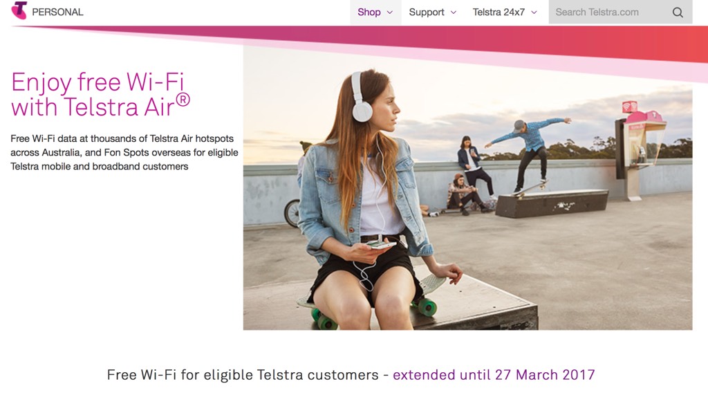 Telstra's Air network free Wi-Fi