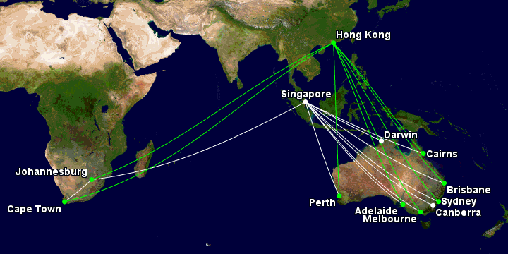 Asian routes to South Africa