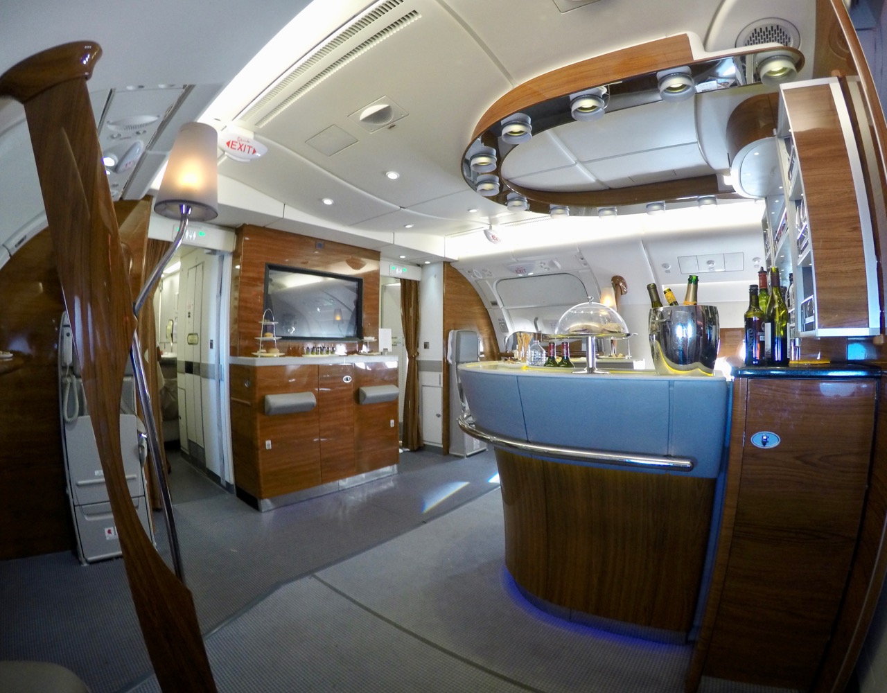 Onboard bar on the Emirates A380