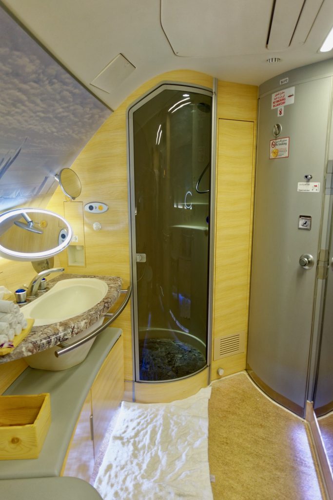 Emirates A380 shower suite