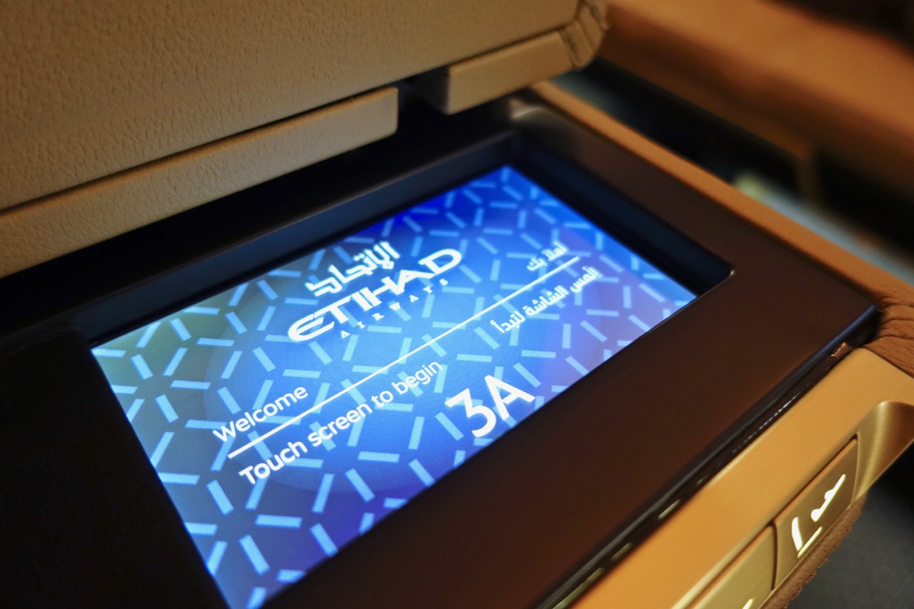 Etihad A380 First Class Apartment control touch screen
