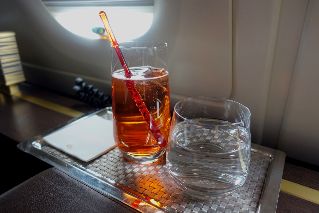 Etihad A380 First Apartment drink
