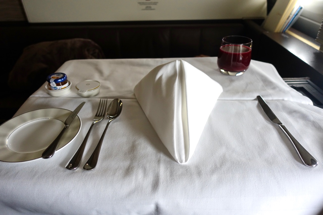Etihad A380 First Class Apartment meal service