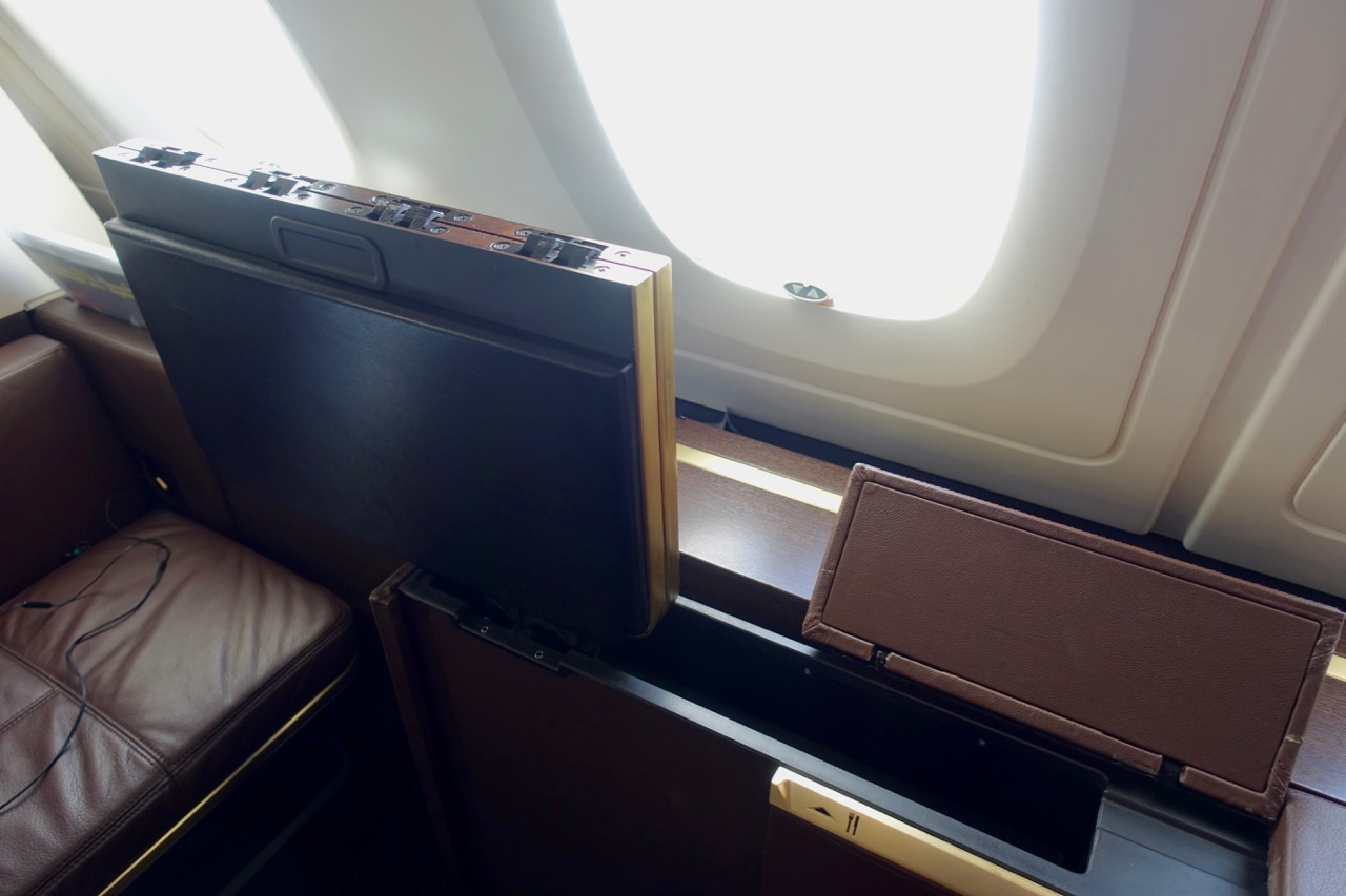 Etihad A380 First Class Apartment storage