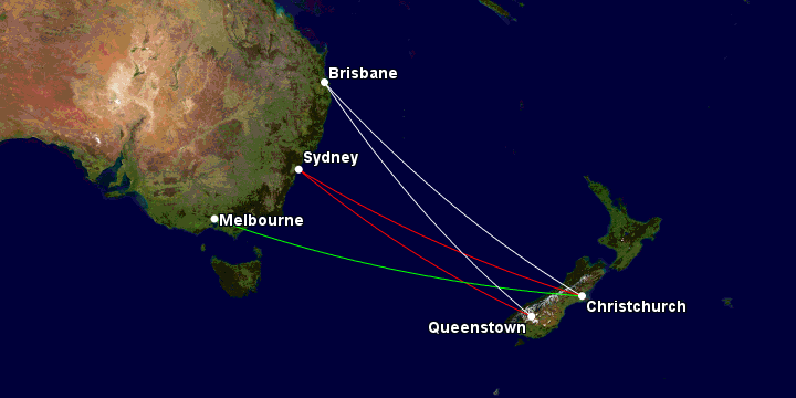 Featured flight route map