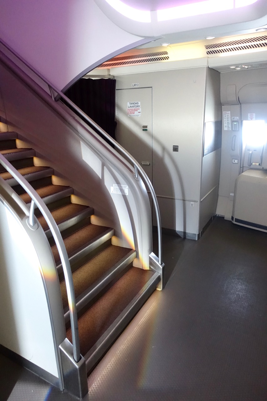 Malaysia Airlines A380 staircase to Business Class