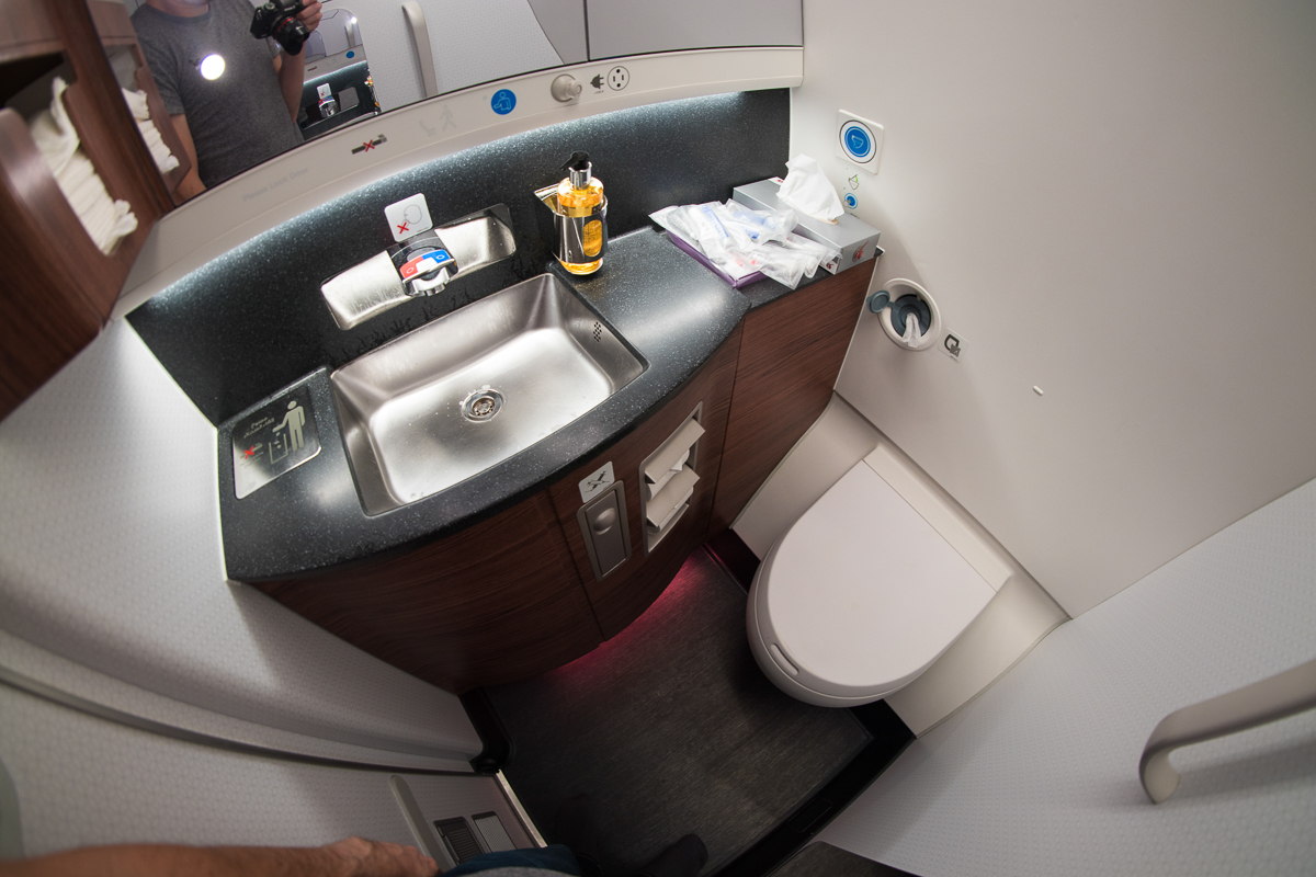 Qatar Airways A350 Business Class lavatory