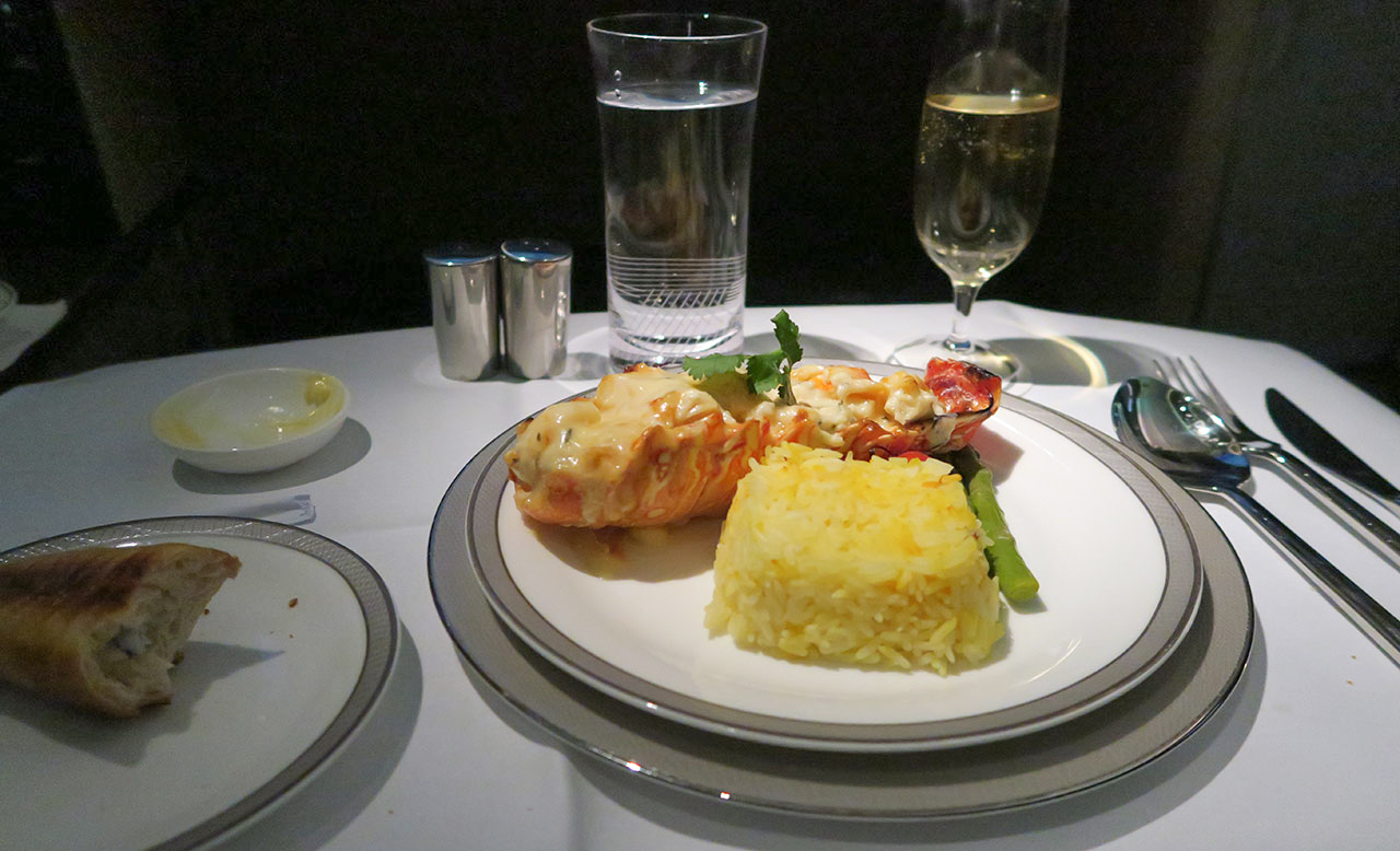 Singapore Airlines 777-300ER First Class food