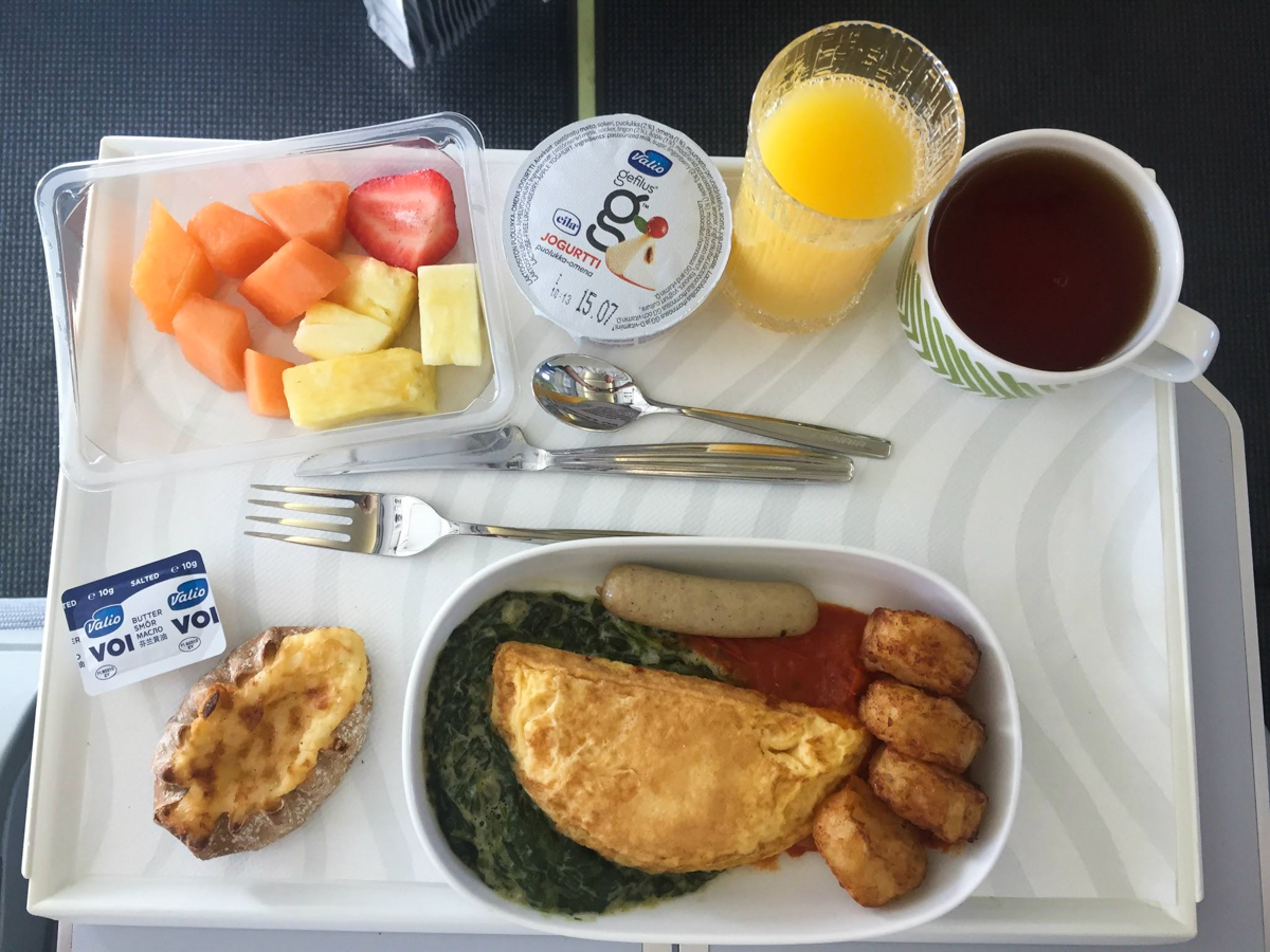 Finnair's Airbus A330 Business Class food