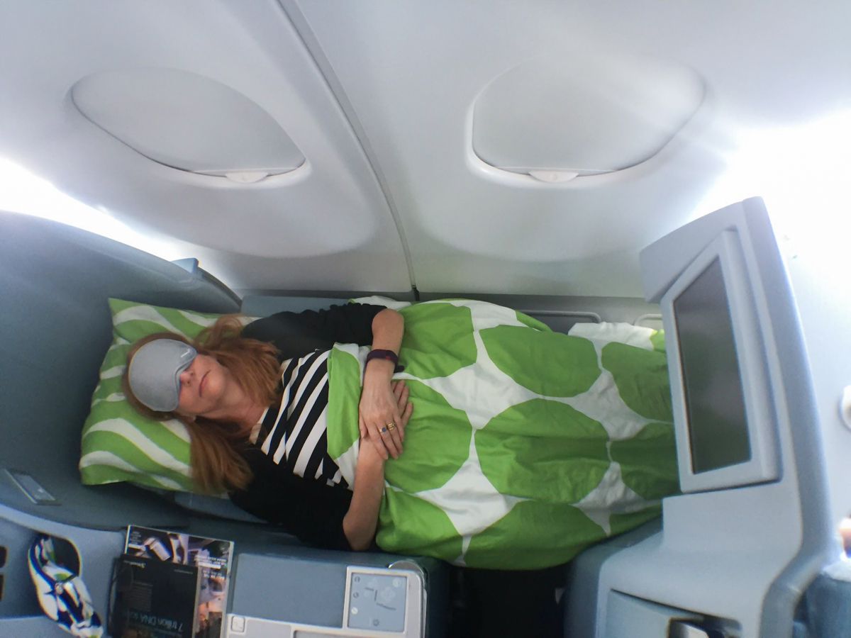 Finnair's Airbus A330 Business Class lie-flat bed