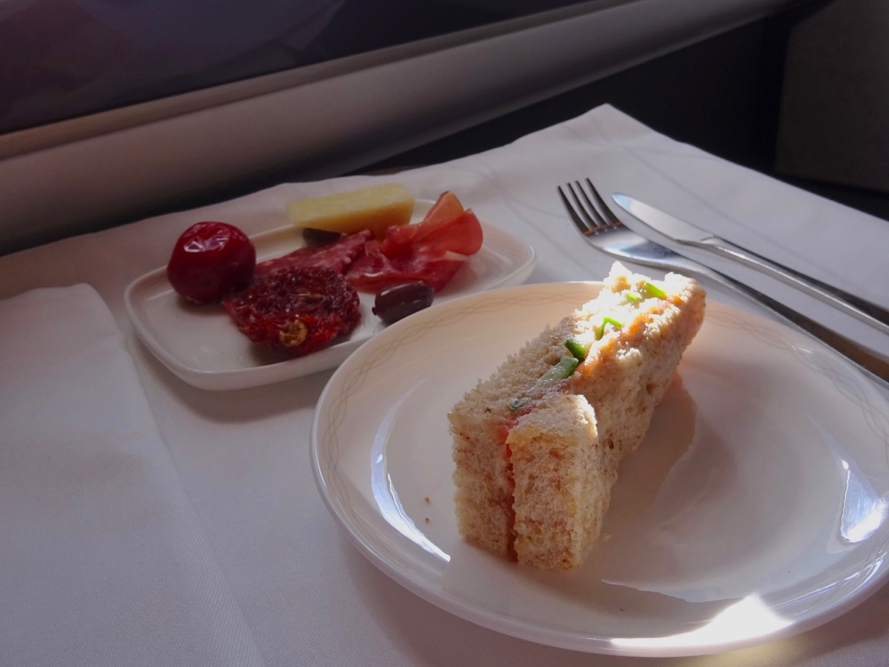 British Airways 777 First Class food