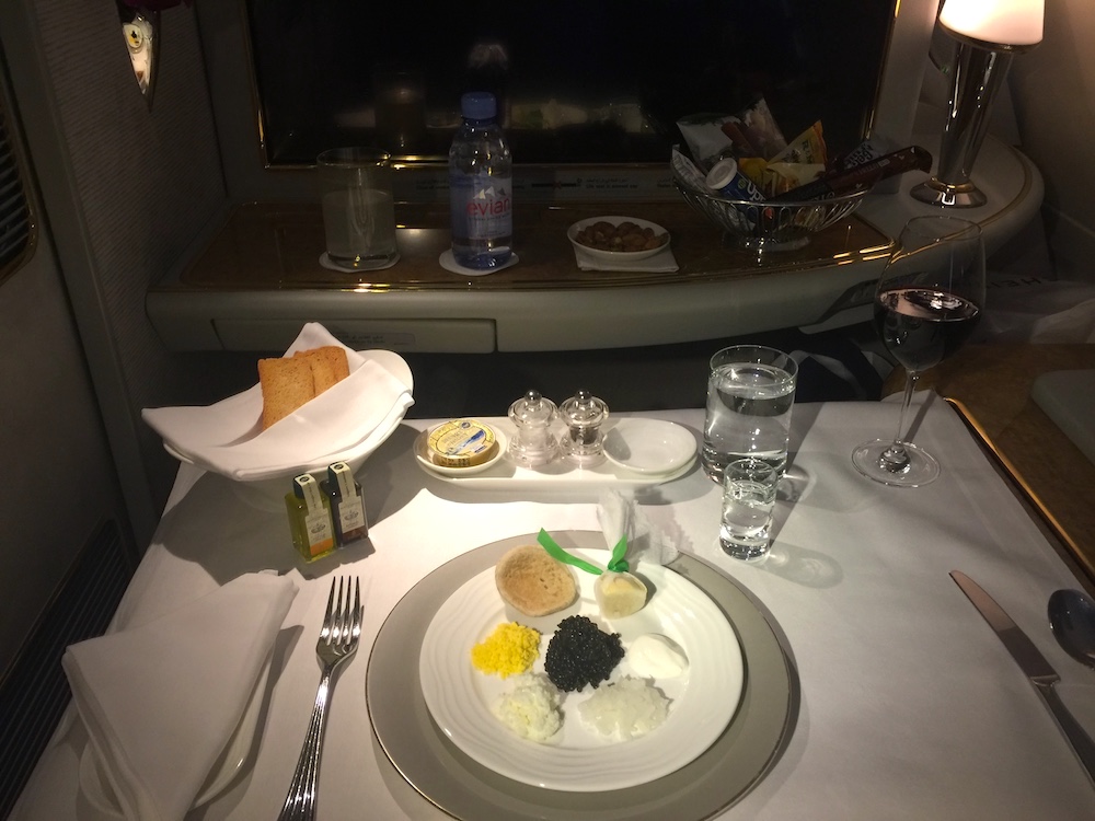 Emirates A380 First Class food