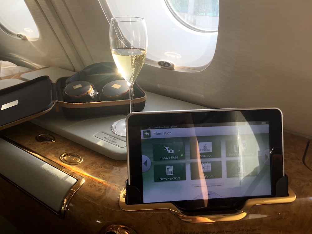 Emirates A380 First Class entertainment system