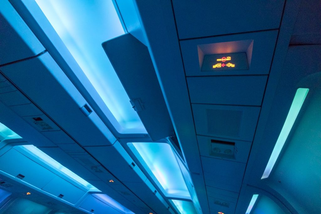 Air Canada Boeing 767-300 Business Class overhead compartment