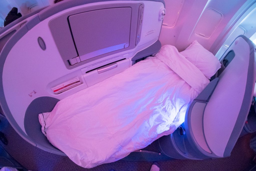 Air Canada Boeing 767-300 Business Class lie-flat bed