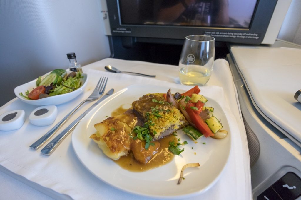 Air Canada 777 Business Class food