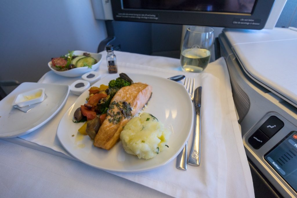 Air Canada 777 Business Class food