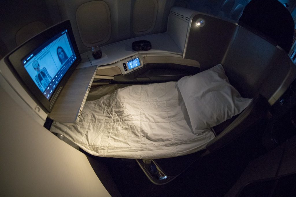 Air Canada 777 Business Class lie-flat bed
