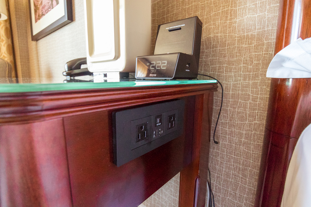 Sheraton Centre Toronto Deluxe Room USB and power adapters