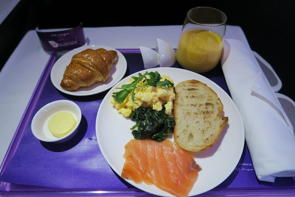 Virgin Australia A330 Business Class food