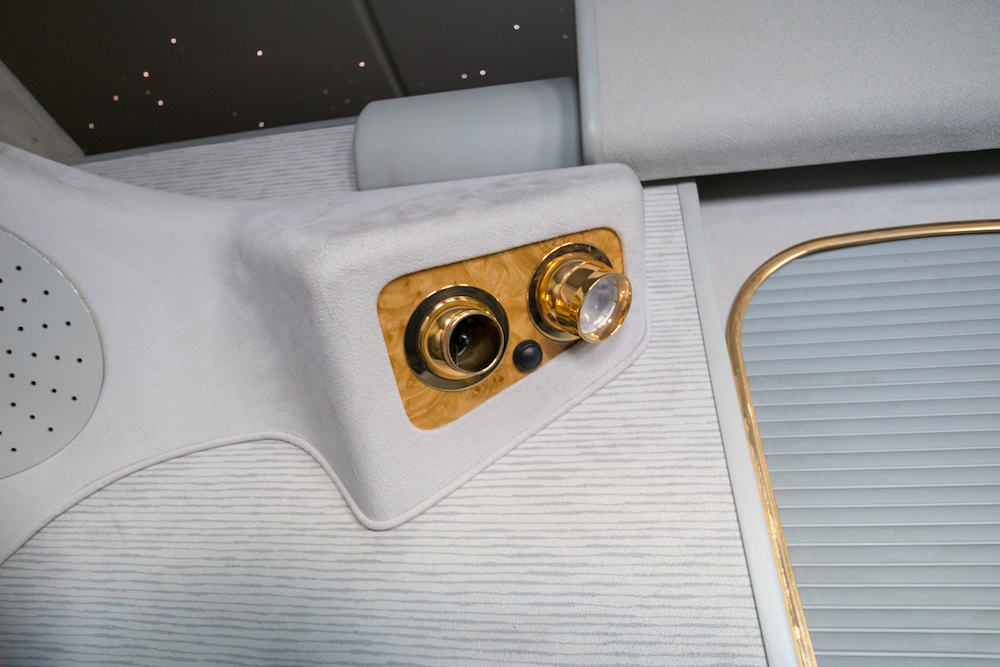 Emirates 777 First Class adjustable air conditioning vents