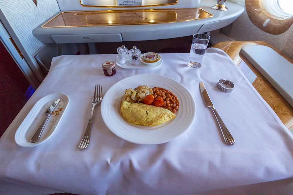 Emirates 777 First Class food
