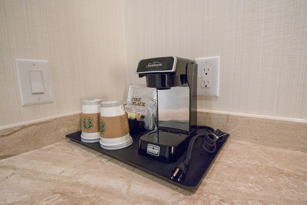 Sheraton Vancouver Wall Centre One Bedroom Suite coffee machine