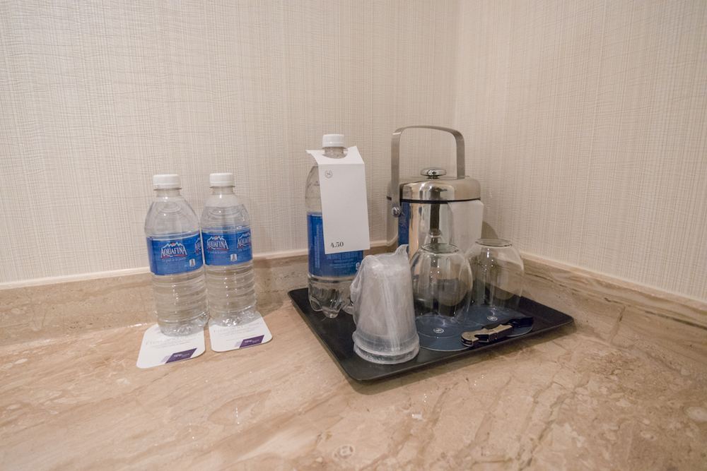 Sheraton Vancouver Wall Centre One Bedroom Suite complimentary water