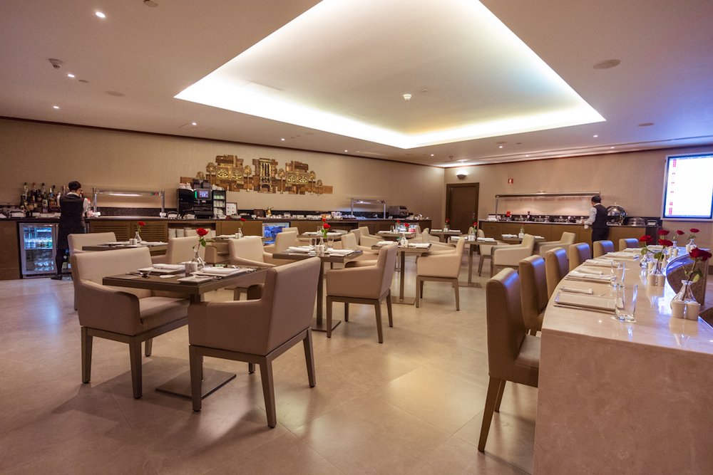 Emirates First Class Lounge Terminal 3 Concourse C Dubai dining table