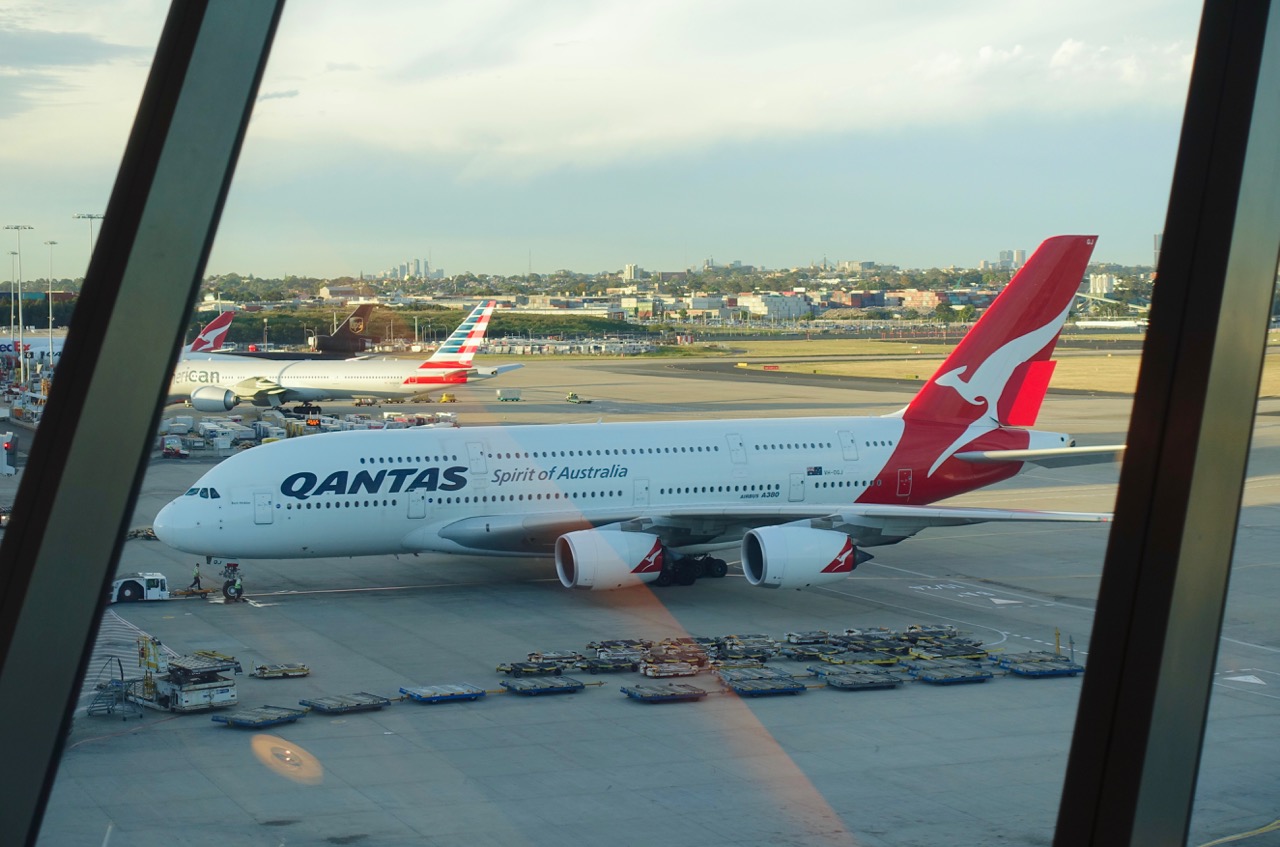 Qantas plane on tarmac