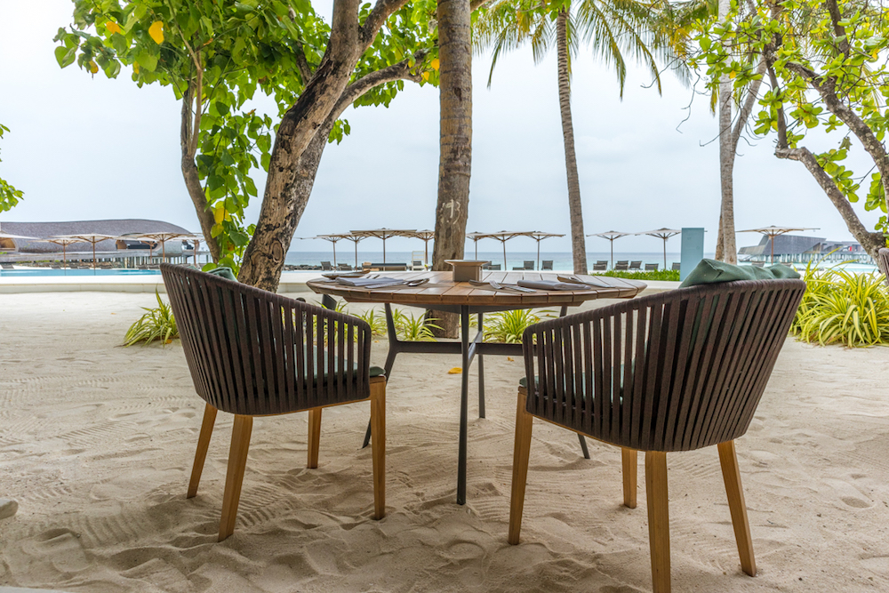 The St. Regis Maldives Vommuli Resort outdoor seating