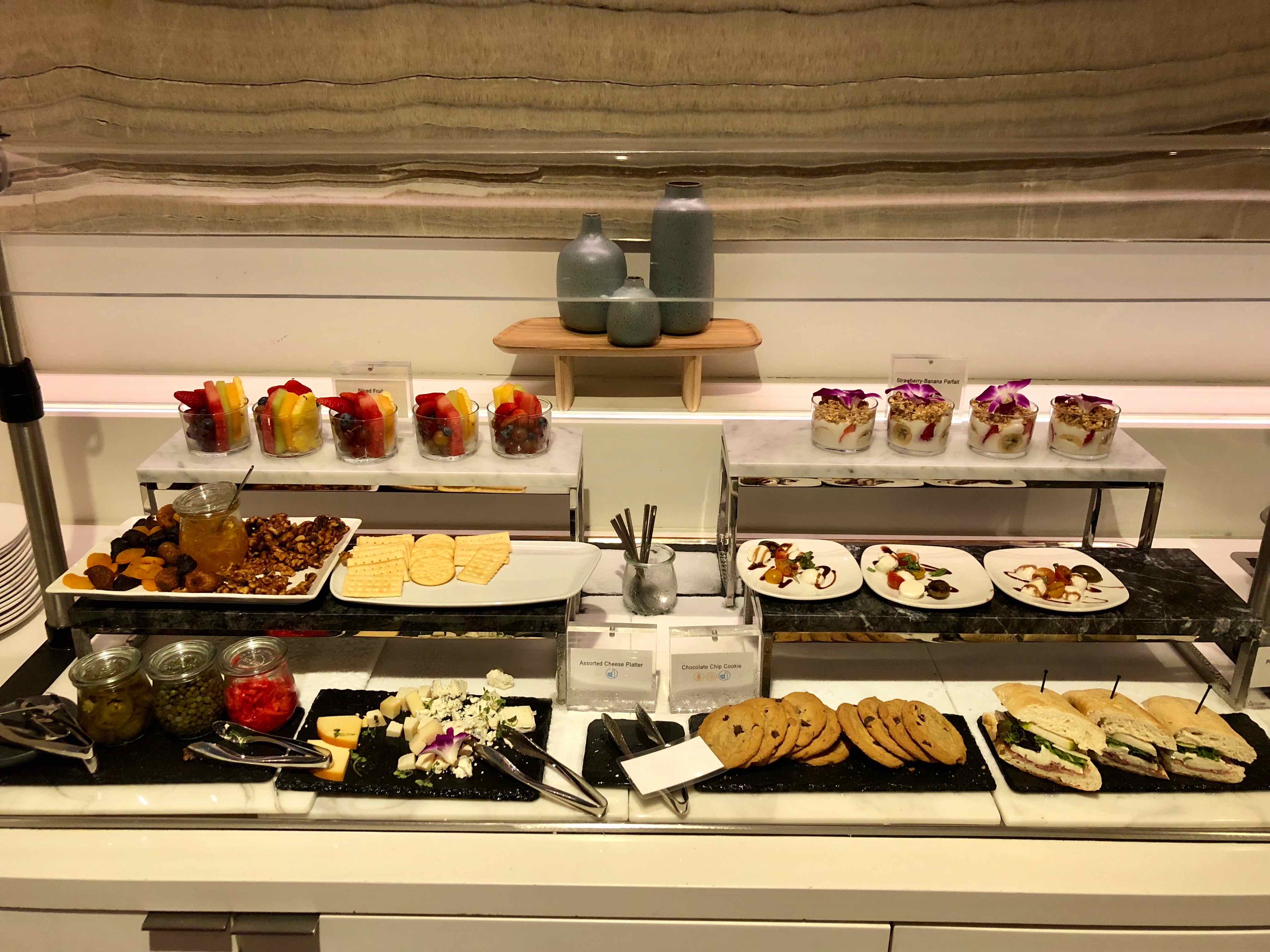 Star Alliance First Class LAX Lounge buffet food