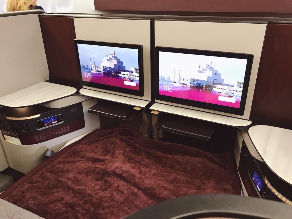 Qatar Airways Qsuite double bed