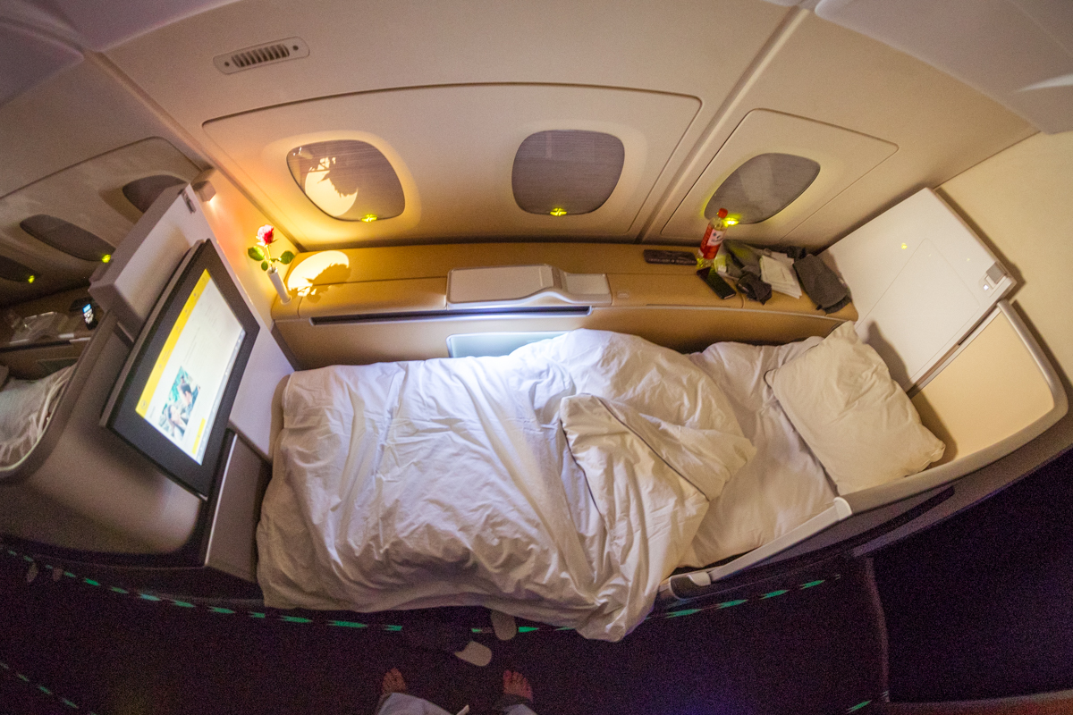 Lufthansa A380 First Class lie-flat bed