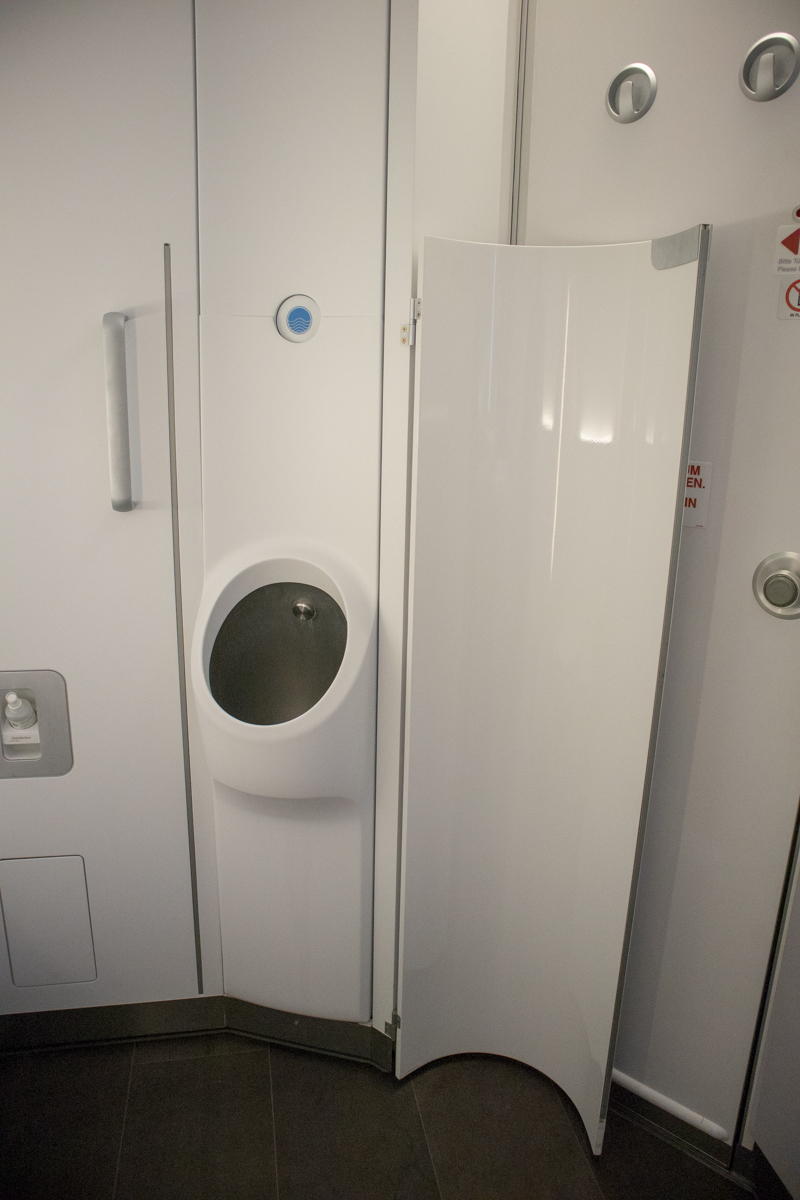 Lufthansa A380 First Class lavatory urinal