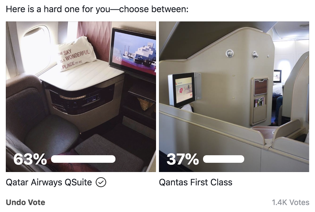 Qatar Airwayds QSuite vs Qantas First Class