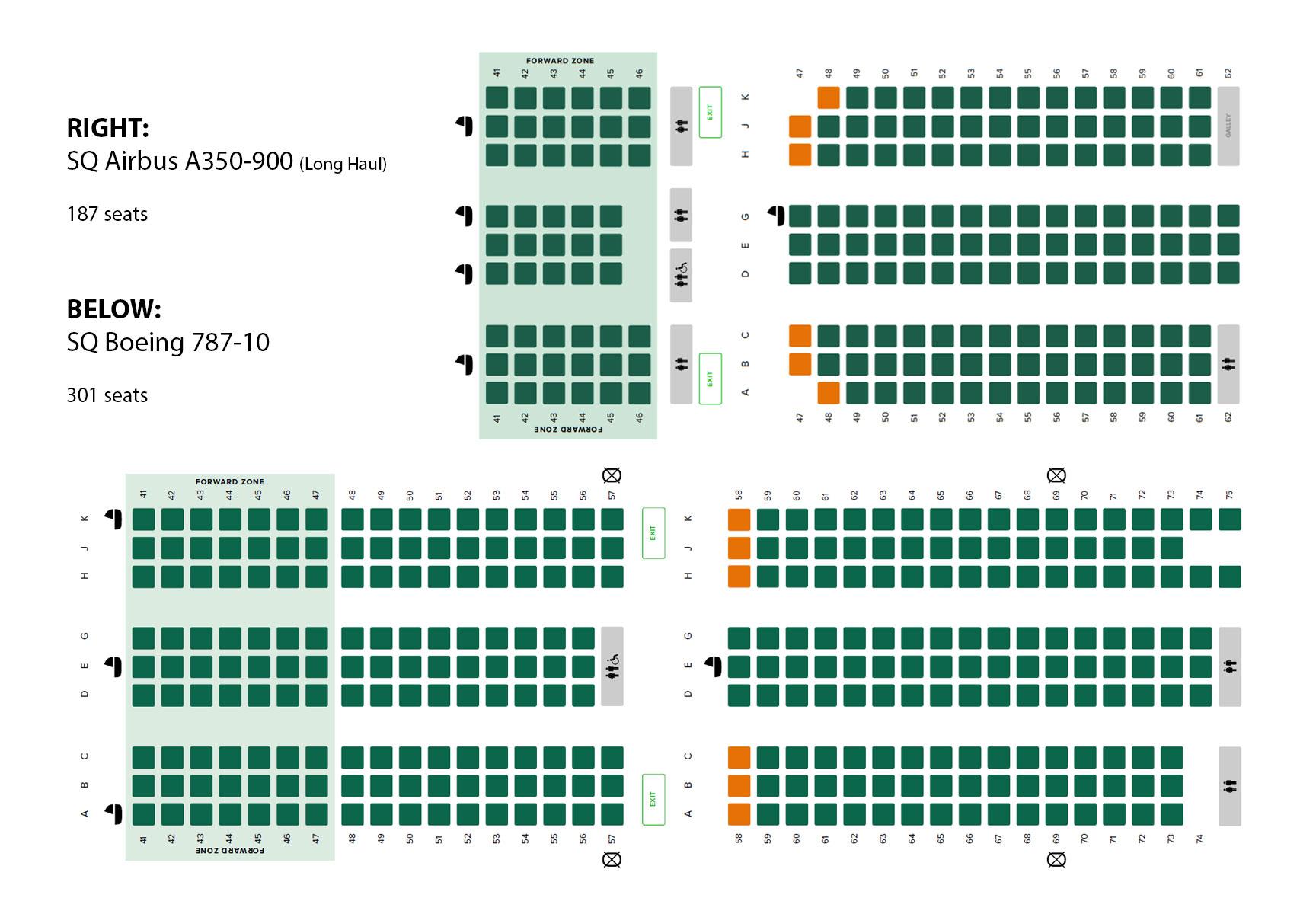A350-900 seat map