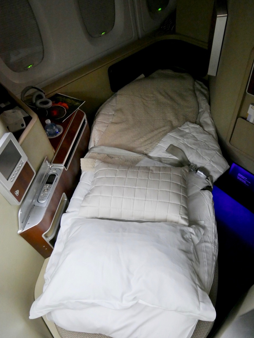 Qantas A380 First Class lie-flat bed
