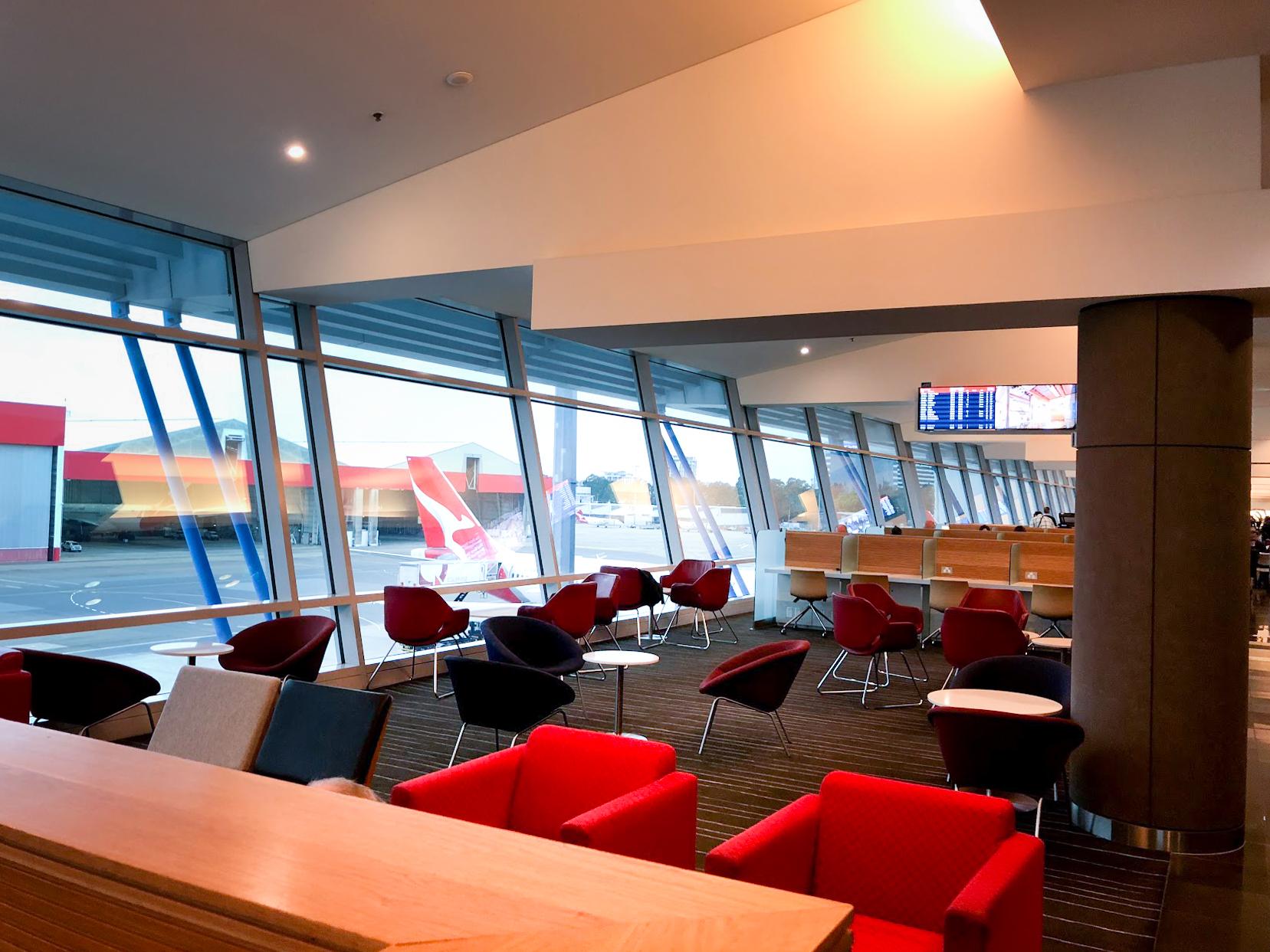 Qantas Club Sydney seating area by the window