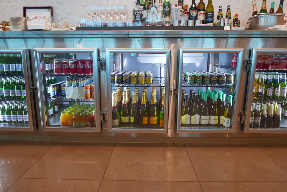 The Emirates Business & First Class Lounge Melbourne drink selection